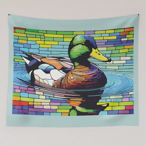 Item preview, mosaic swimming duck designed and sold by designmari.
