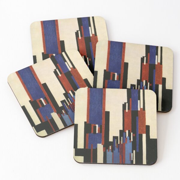 Item preview, vertical plains blue and red  - Original Paintings by Frantisek Kupka, Frantisek Kupka Abstract Art designed and sold by OilArtLittle.