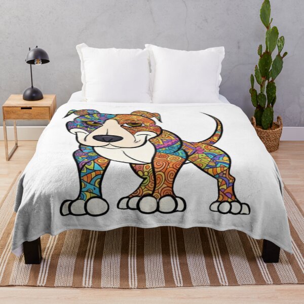 Item preview, Colorful and Fun Pit Bull designed and sold by PaintedbyCarol.