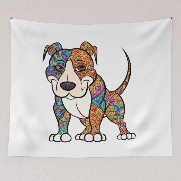 Item preview, Colorful and Fun Pit Bull designed and sold by PaintedbyCarol.