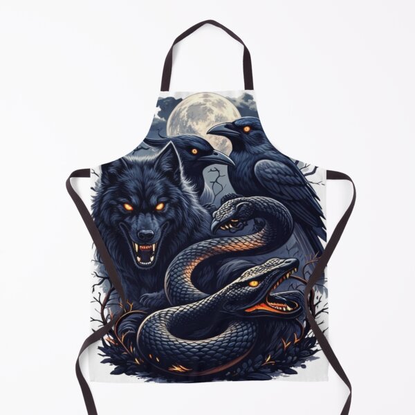 Item preview, Dark Gothic Wolf, Raven and Snake Art – Full Moon Fantasy Animal Illustration designed and sold by OutofOfficeWear.