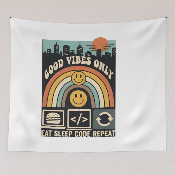 Item preview, Retro Eat Sleep Code Repeat - Good Vibes Only EditionRetro Eat Sleep Code Repeat - Good Vibes Only Edition designed and sold by RickyStick.