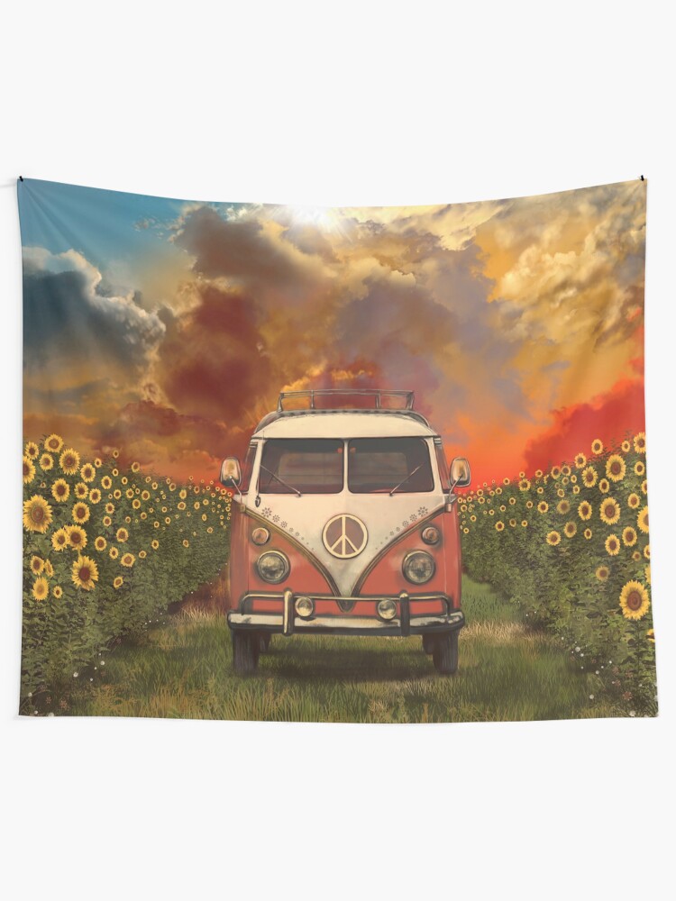 Alternate view of sunflowers Tapestry
