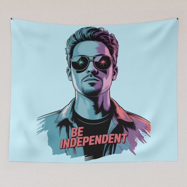 Item preview, Be Independent Retro Neon Portrait designed and sold by MARK-ZONE.