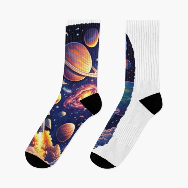 Item preview, Colorful Galaxy Astronaut Art – Cosmic Space Illustration with Planets & Milky Way designed and sold by OutofOfficeWear.