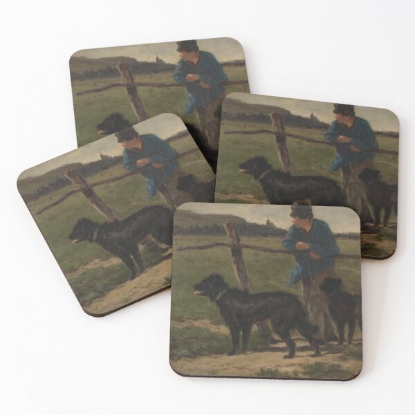 Item preview, Antique Shepherd Painting, Farmer With Dogs Print, Countryside Painting designed and sold by SavageVision.