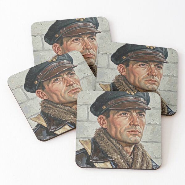Item preview, The Noble Aviator: Gregory Peck Military Impasto Portrait designed and sold by Art's Diner.