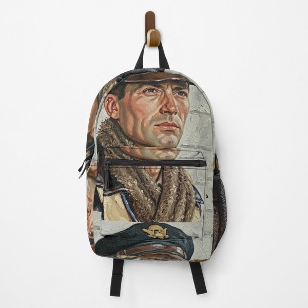Item preview, The Noble Aviator: Gregory Peck Military Impasto Portrait designed and sold by Art's Diner.