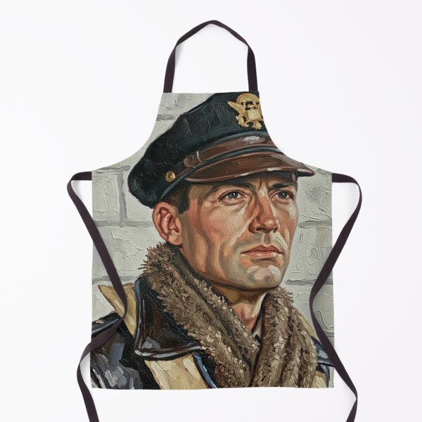 Item preview, The Noble Aviator: Gregory Peck Military Impasto Portrait designed and sold by Art's Diner.