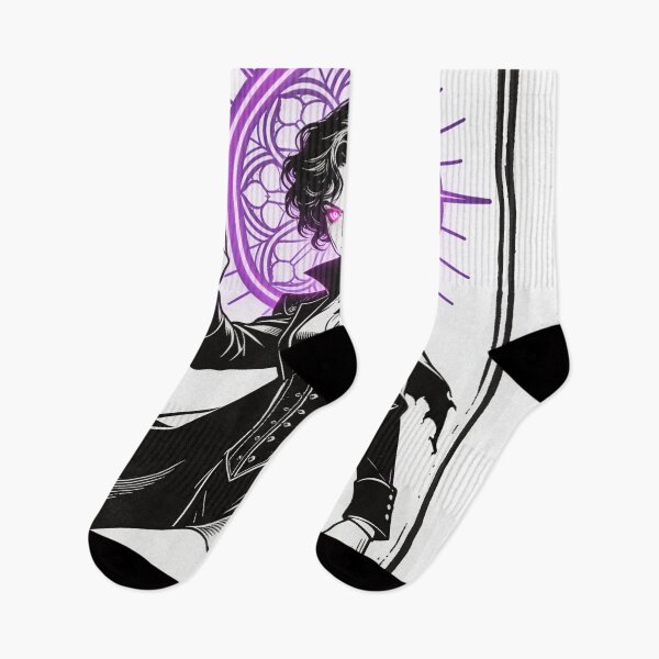 Item preview, gothic saint saint of sin modern war saint neon halo hot pink eyes electric purple halo engraving high fashion dark fantasy designed and sold by DarkMedieval.