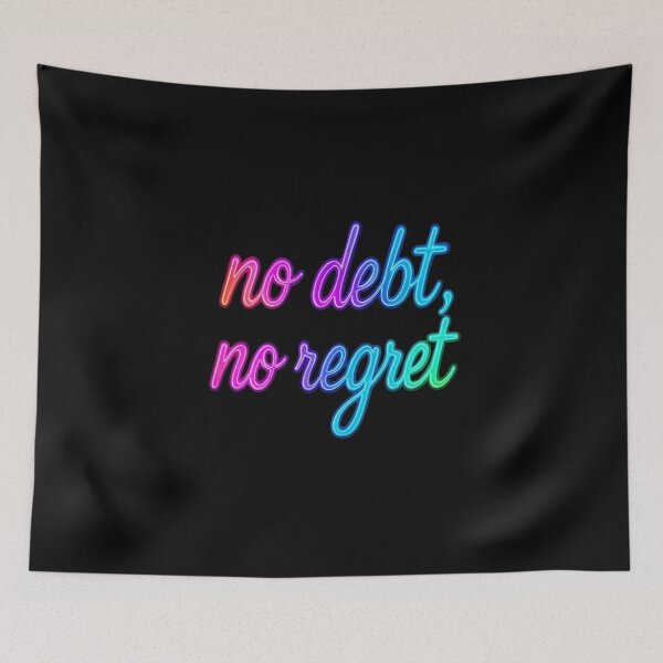 Item preview, No Debt No Regret Neon Gradient Money Mindset  designed and sold by Adappai.