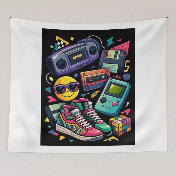 Item preview, 90s Aesthetic Retro Essentials – Nostalgic 90s Kid Gaming & Boombox Illustration designed and sold by OutofOfficeWear.