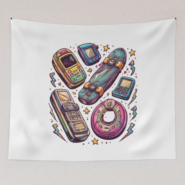 Item preview, Retro 90s Gadgets Illustration – Vintage Tech & Skater Nostalgia Aesthetic designed and sold by OutofOfficeWear.