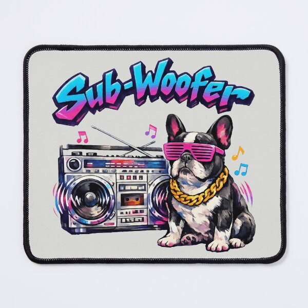 Item preview, Sub-Woofer - Retro 80s Frenchie designed and sold by DigitalGlade.