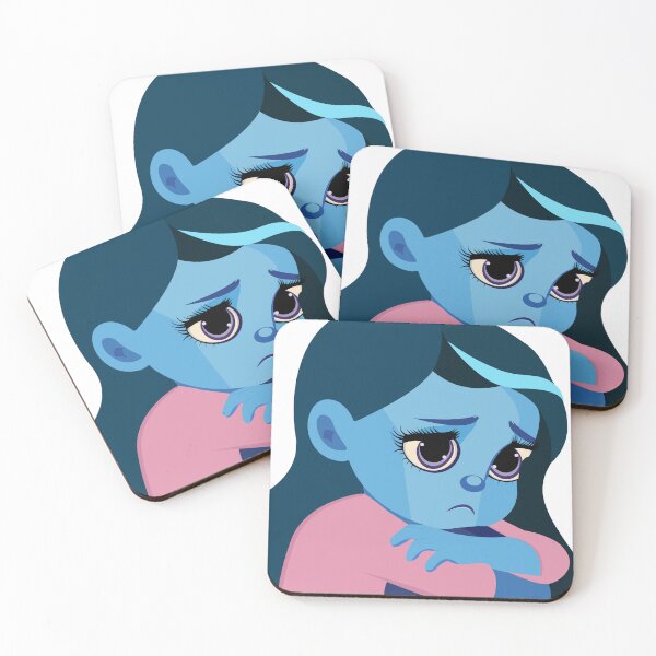 Item preview, Sad Blue Girl Sticker designed and sold by DesignbyAnnaM.