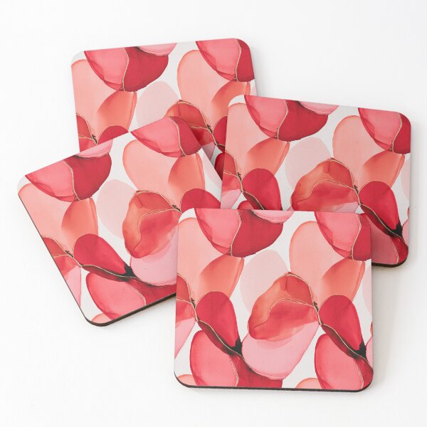 Item preview, Red and Pink Delicate Petal Shapes Art designed and sold by Piotrek0001.