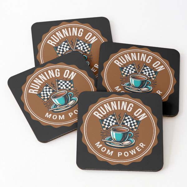 Item preview, Running On Mom Power Funny Coffee Mom Racing Checkered Flag Mother Gift designed and sold by CarantinedChaos.