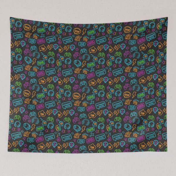 Item preview, Neon Gamer Icons Pattern designed and sold by StickVerse by Owais.