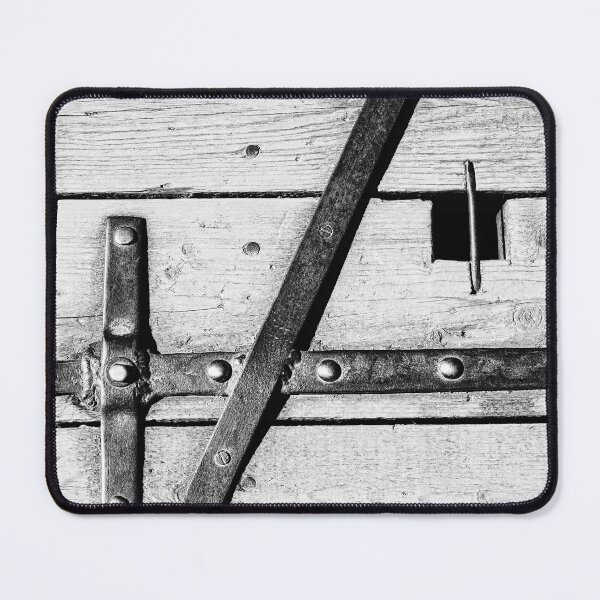 Item preview, Castle dungeon gates with a monochrome wrought iron lock. designed and sold by NaturePhotography.