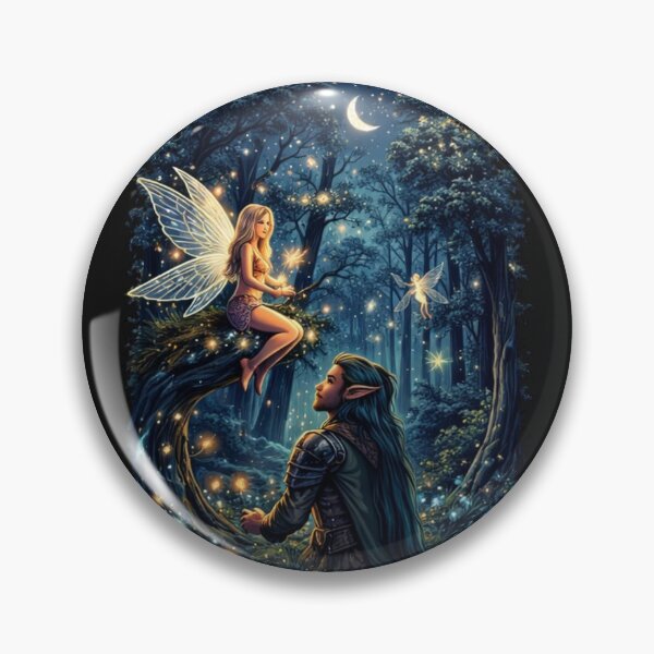 Item preview, Enchanted Forest Fairy and Elf – Magical Fantasy Moonlight Illustration designed and sold by OutofOfficeWear.
