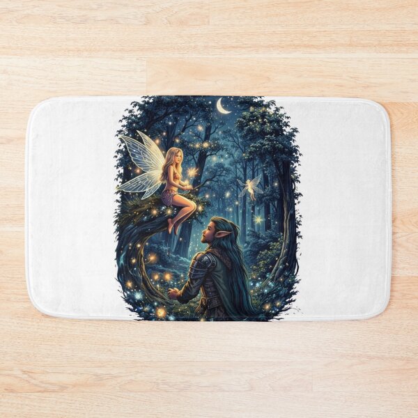 Item preview, Enchanted Forest Fairy and Elf – Magical Fantasy Moonlight Illustration designed and sold by OutofOfficeWear.