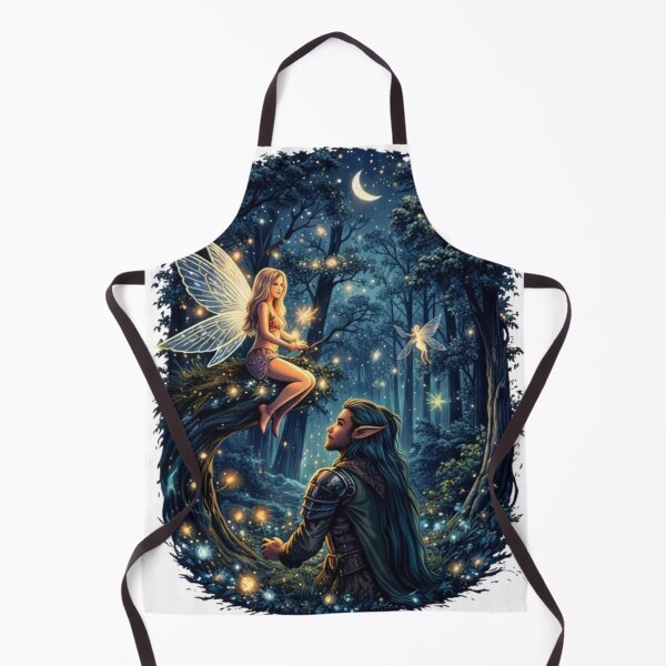 Item preview, Enchanted Forest Fairy and Elf – Magical Fantasy Moonlight Illustration designed and sold by OutofOfficeWear.