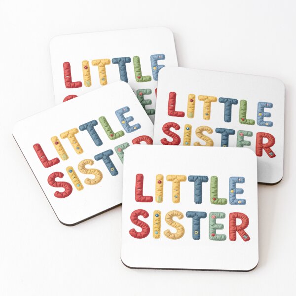 Item preview, LITTLE SISTER - IN COLORFUL FAUX LETTERING designed and sold by AlexOBrienArt.