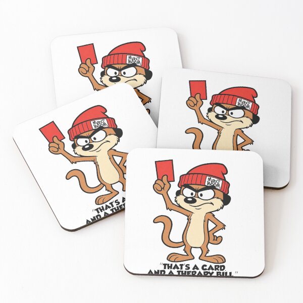 Item preview, Funny Sarcastic Meerkat - Red Card and Therapy Bill - MaXiBoOM Retro 90s designed and sold by mAXiBoOM.