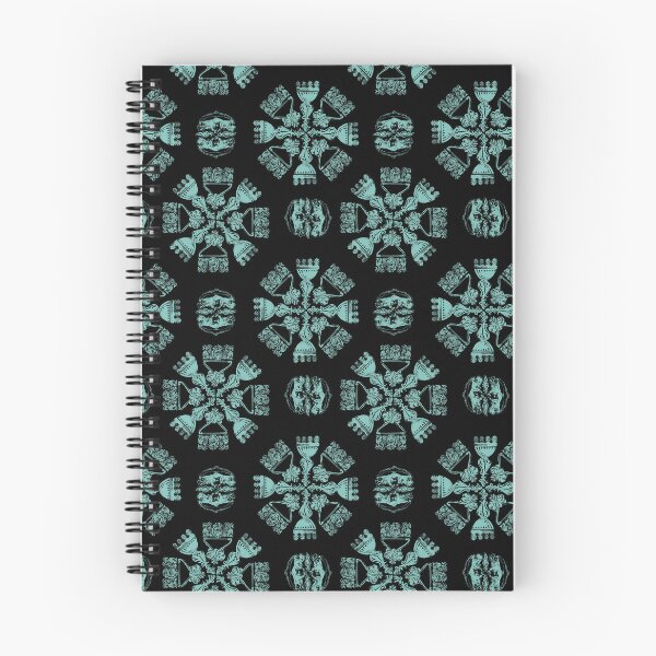 Item preview, Antique Furniture Decorations Radial Teal on Black designed and sold by Digitalmyth's Designs.