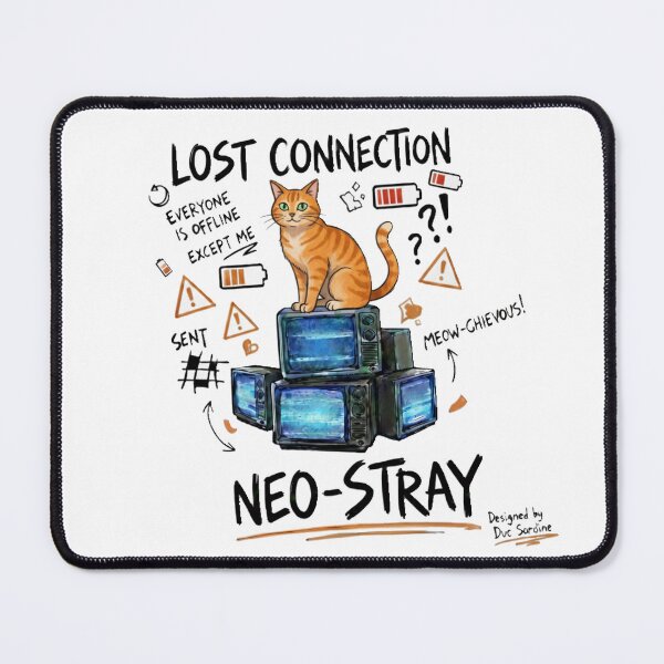 Item preview, Lost Connection Neo-Stray Cyberpunk Aesthetic Cat.  designed and sold by DucSardine.