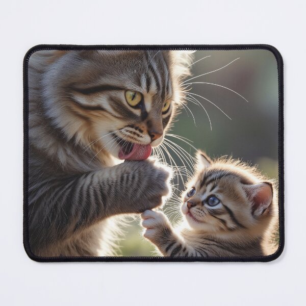 Item preview, Cute Copycat Kitten and Mother Cat Grooming designed and sold by Jaani-T.