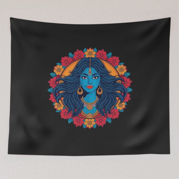 Item preview, Divine Goddess Kali Mahakali Spiritual Mandala Portrait Art designed and sold by shemodas.
