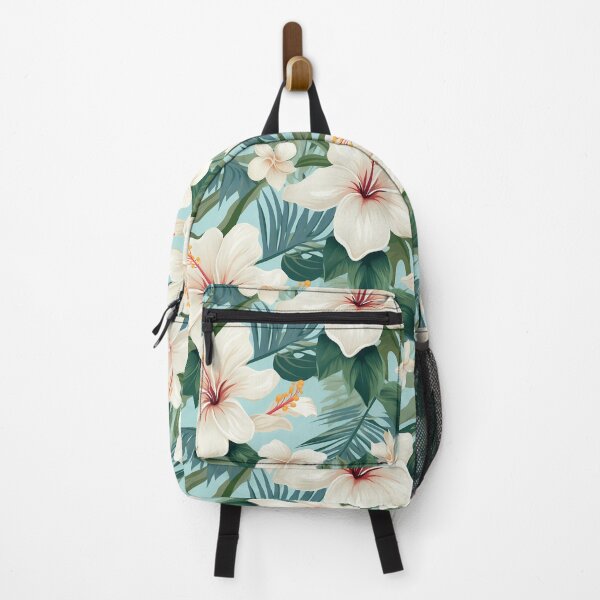 Item preview, Hibiscus Pattern Blue Green White designed and sold by Eclectic Monkey.