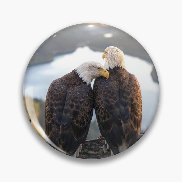 Item preview, Pair of Bald Eagle Overlooking a Mountain Lake designed and sold by Maria Dryfhout.