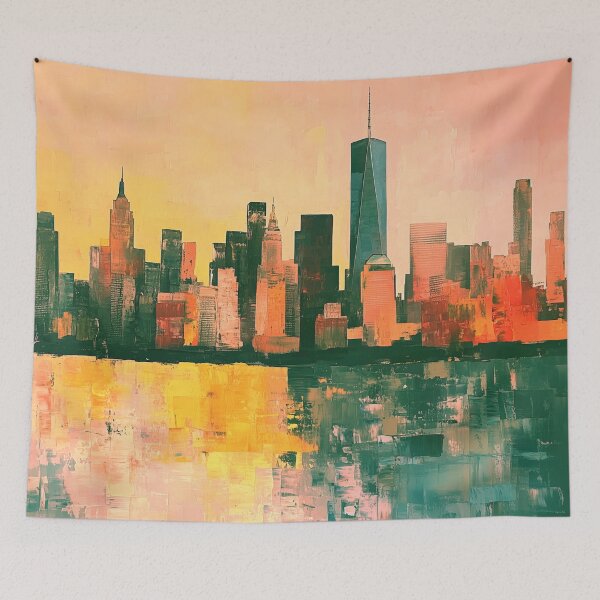 Item preview, NYC Skyline – Golden Ember Reflections designed and sold by SkylineVistas Designs.