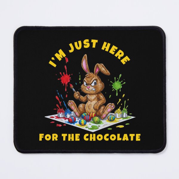Item preview, Funny Easter Bunny Just Here For The Chocolate – Angry Rabbit Painting Eggs Graphic Design designed and sold by Fragy72.