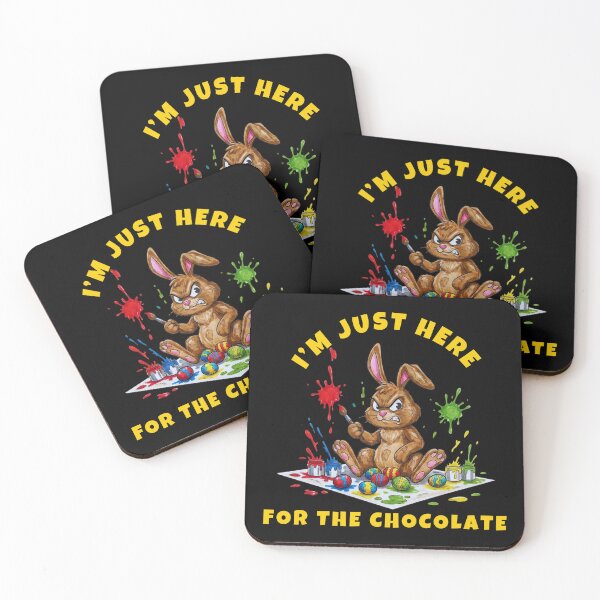 Item preview, Funny Easter Bunny Just Here For The Chocolate – Angry Rabbit Painting Eggs Graphic Design designed and sold by Fragy72.