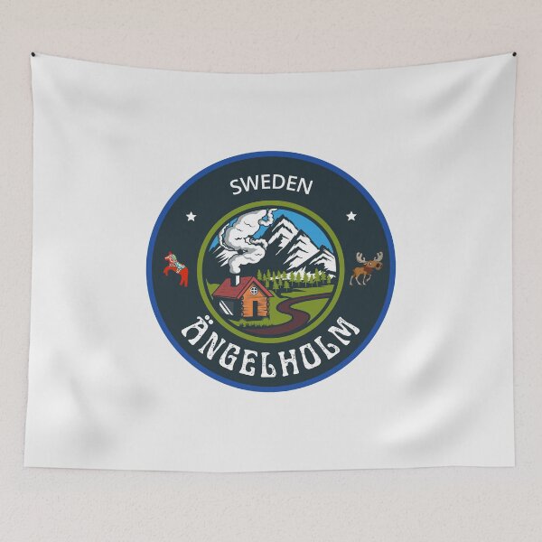 Item preview, Ängelholm Sweden Emblem | Scandinavian Travel Badge Design designed and sold by World Designs.