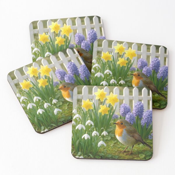 Item preview, Robin in a Spring Floral Garden designed and sold by Maria Dryfhout.