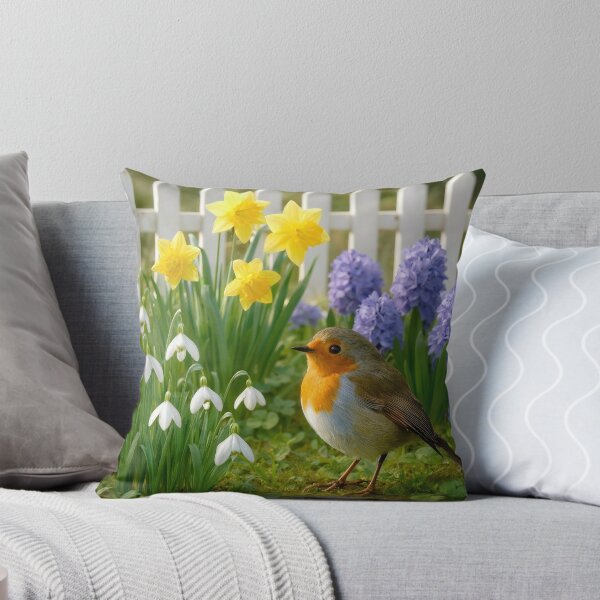 Item preview, Robin in a Spring Floral Garden designed and sold by Maria Dryfhout.