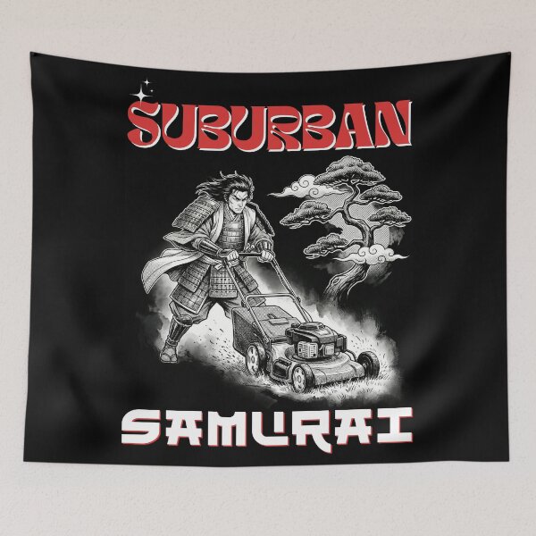 Item preview, Suburban Samurai - Funny Japanese Manga Style Lawn Mowing Art designed and sold by JB-designstudio.