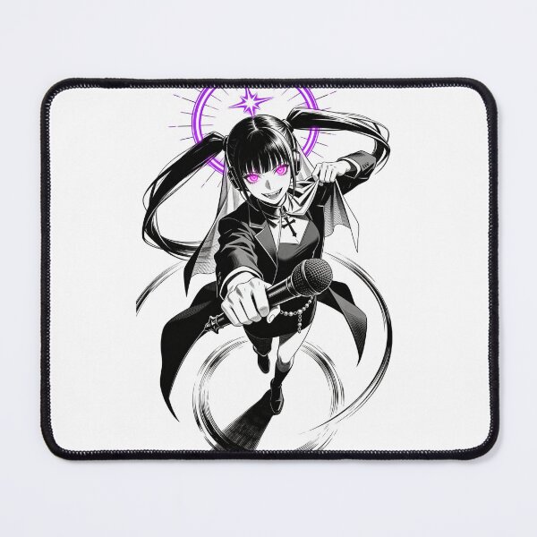 Item preview, kasane teto saint of sin vocal synth gothic engraving neon halo hot pink eyes electric purple halo dark fantasy designed and sold by DarkMedieval.