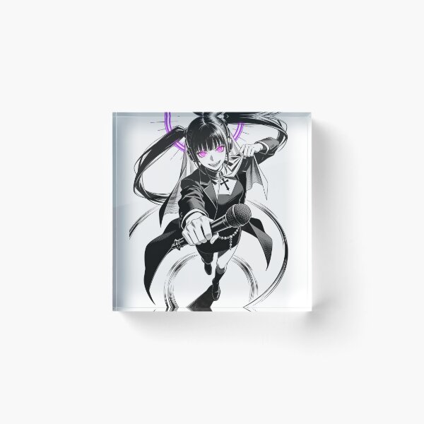 Item preview, kasane teto saint of sin vocal synth gothic engraving neon halo hot pink eyes electric purple halo dark fantasy designed and sold by DarkMedieval.