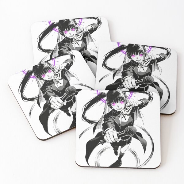 Item preview, kasane teto saint of sin vocal synth gothic engraving neon halo hot pink eyes electric purple halo dark fantasy designed and sold by DarkMedieval.