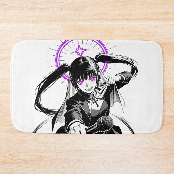 Item preview, kasane teto saint of sin vocal synth gothic engraving neon halo hot pink eyes electric purple halo dark fantasy designed and sold by DarkMedieval.