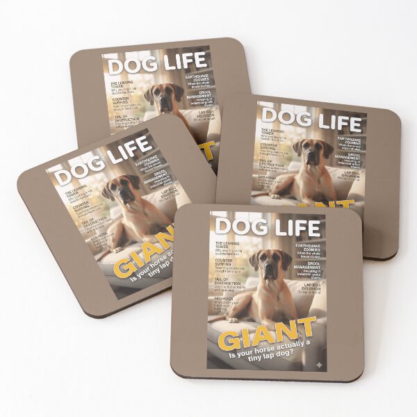 Item preview, Great Dane Giant: Funny Dog Life Magazine Cover Art designed and sold by FrancophileFun.