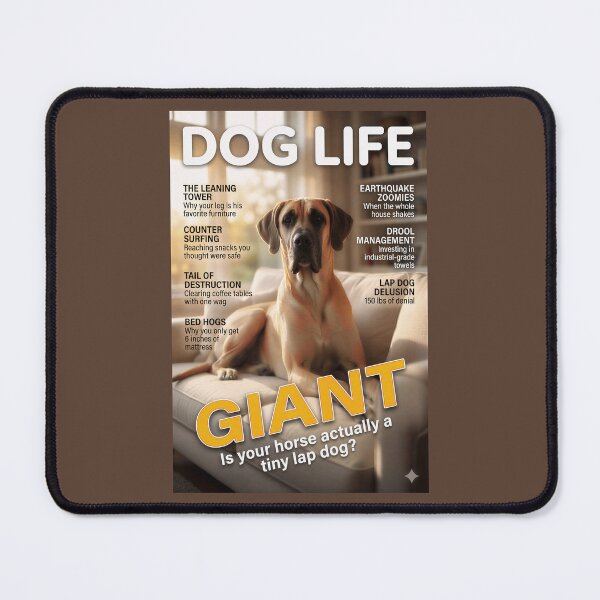 Item preview, Great Dane Giant: Funny Dog Life Magazine Cover Art designed and sold by FrancophileFun.