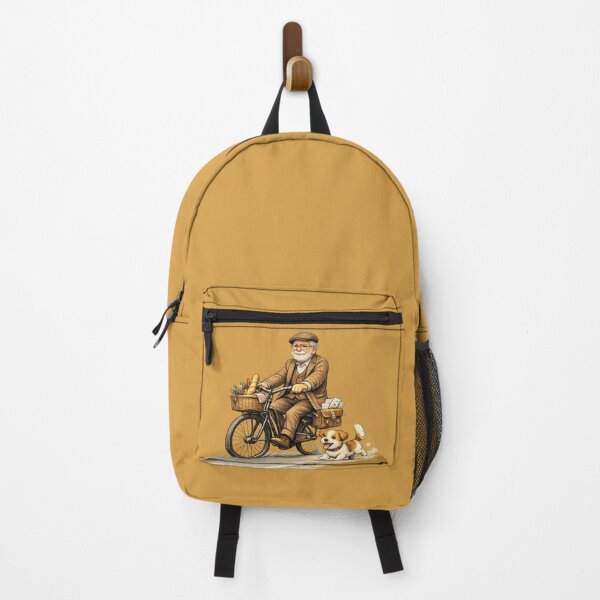 Item preview, Grandpa on Bicycle with Dog - Minimal Modern Illustration. designed and sold by LunaPrintCo.