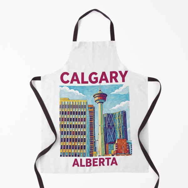 Item preview, Downtown Calgary Alberta Canada Colorful Illustration Travel Poster Art designed and sold by Stripe Wall Studio.