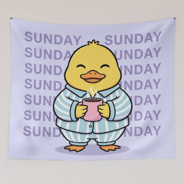 Item preview, Cozy Sunday Duck- Sleepy Pyjama Duck with Coffee Meme designed and sold by EnlightArt.